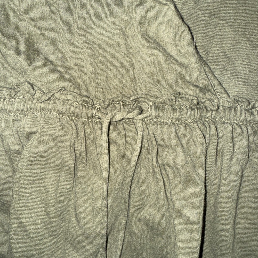 J Crew medium army‎ green sleeveless shirt faux wrap sleeveless deep v  safari - Picture 2 of 4